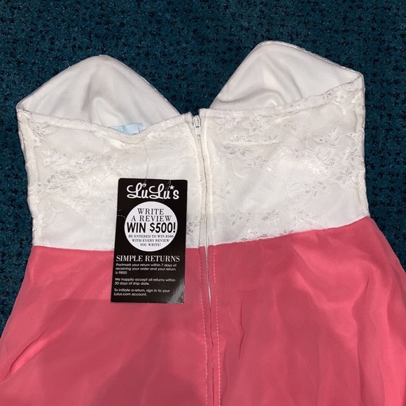 NWT Women’s Lulus High Low Strapless Coral Dress - Picture 5 of 5